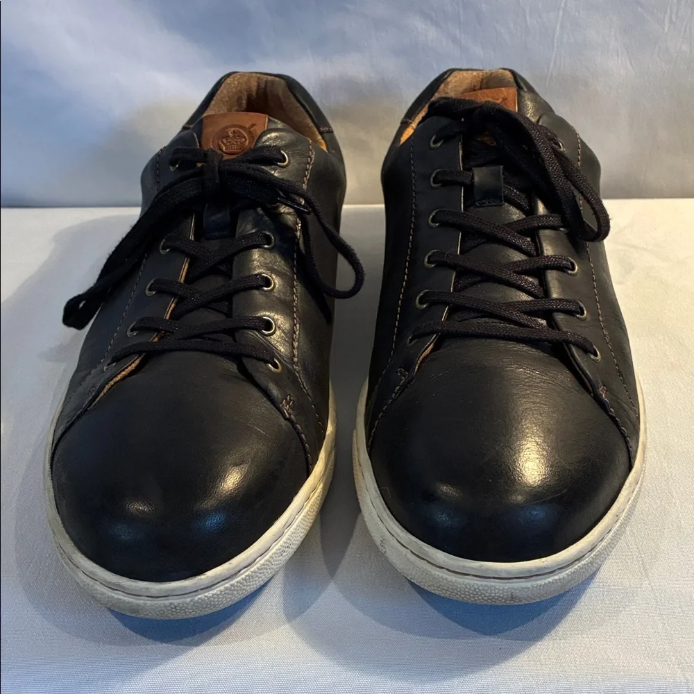 Born Men's Allegheny black leather lace up low top sneakers size 14M casual